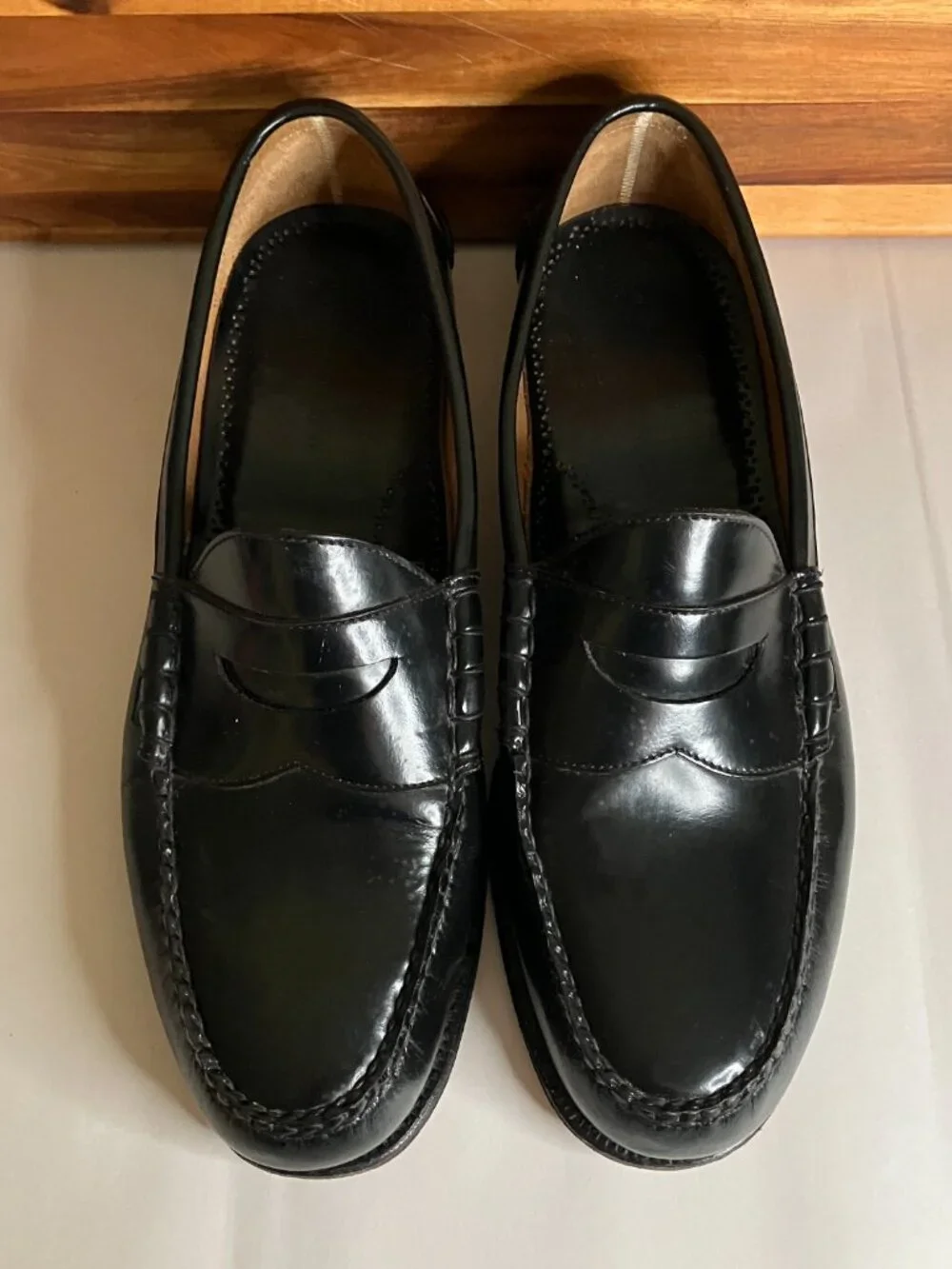 Johnston & Murphy Black Penny Loafers Men's 11 3E Aristocraft 24-9001 Wide Width